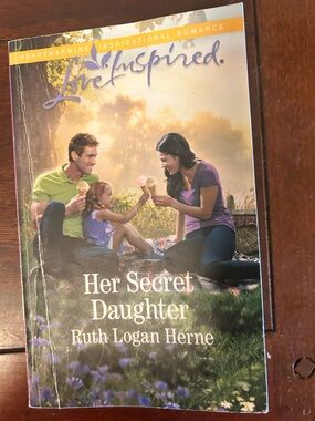 Love Inspired Romance Paperback "Her Secret Daughter" — Purple & Green Cover